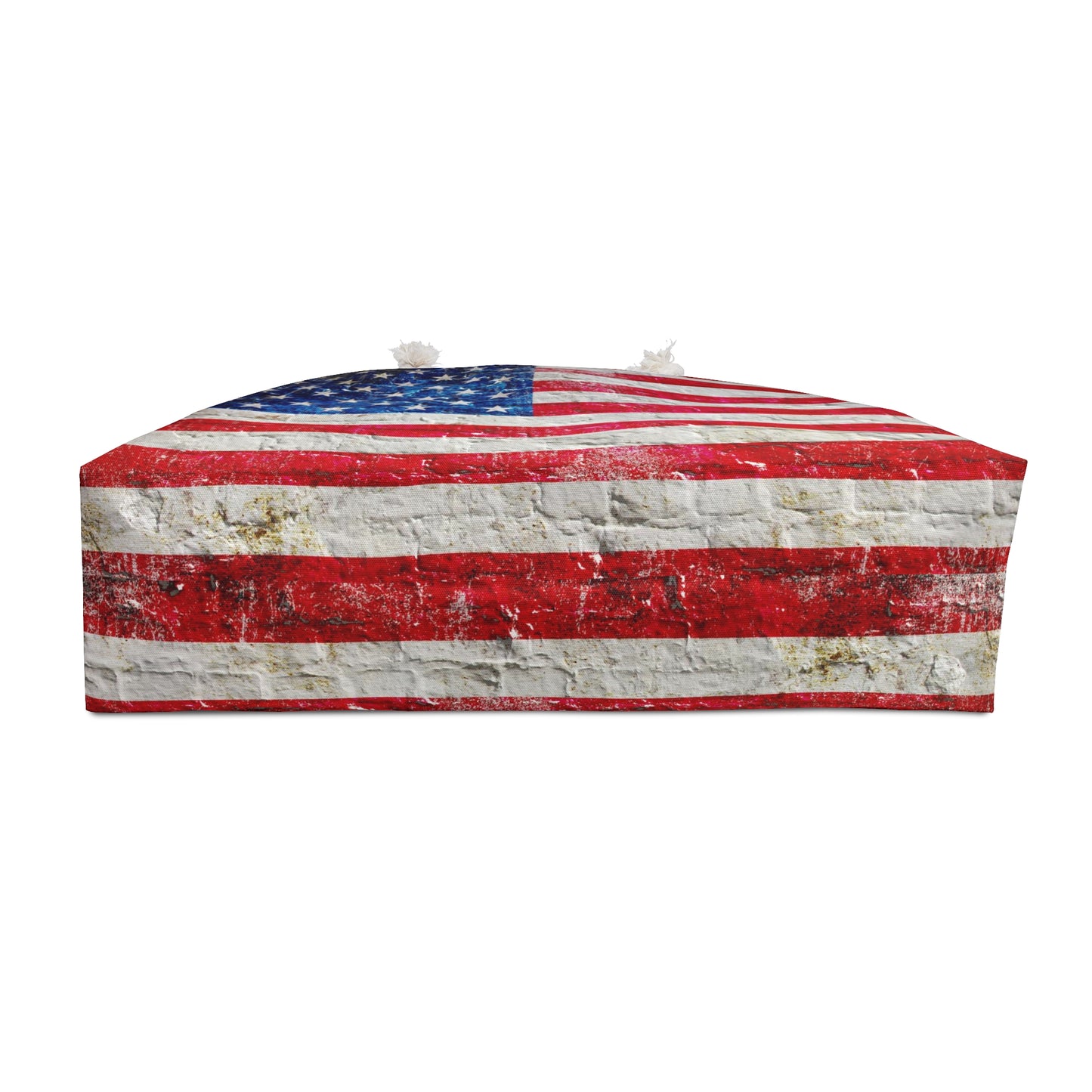 American Flag Themed Bags and Accessories - Distressed American Flag on Brick Printed on Weekender Bag