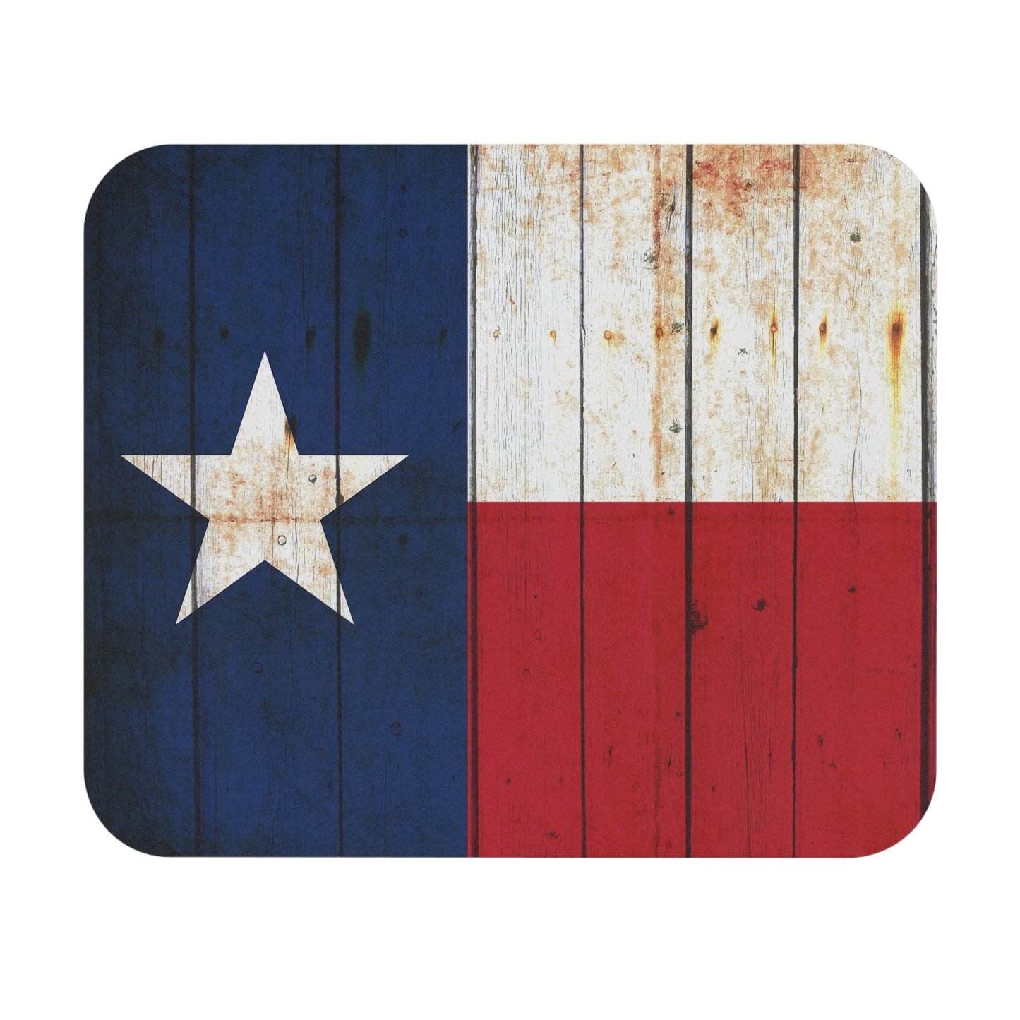 Texas Themed Office Decor - Texas Flag on Old Barn Wood Mouse Pad