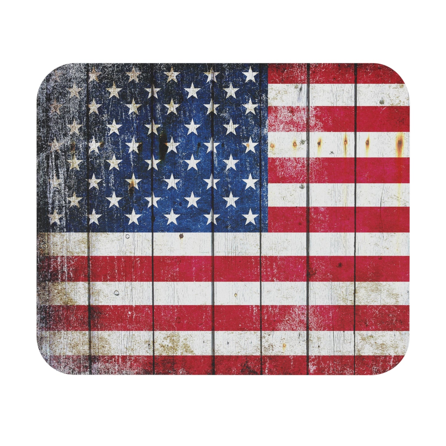 American Flag Themed Office Decor - American Flag on Old Barn Wood Mouse Pad