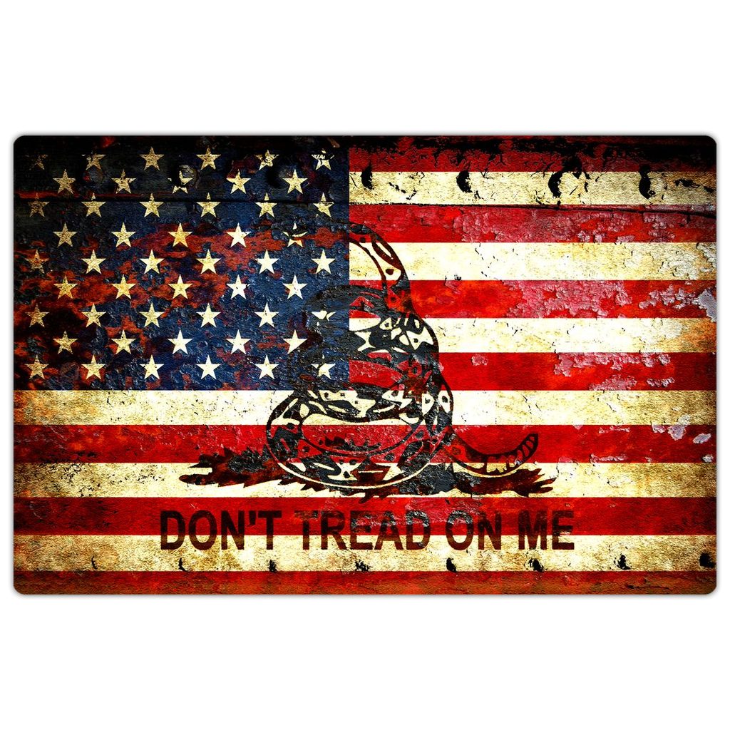 Don't Tread on Me Magnet, American Flag and Gadsden Flag print on 4x6 magnet