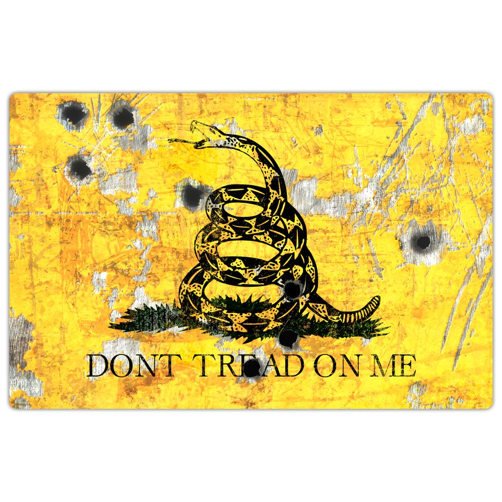 Don't Tread on Me Magnet,  Gadsden Flag with Bullet Holes Print on 4x6 magnet