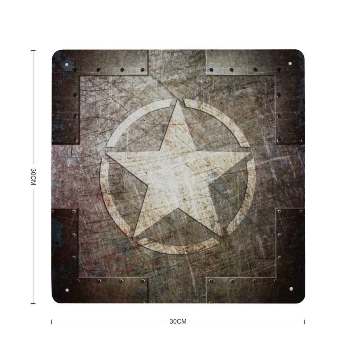 Army Star on Distressed Metal Print on Metal dimensions