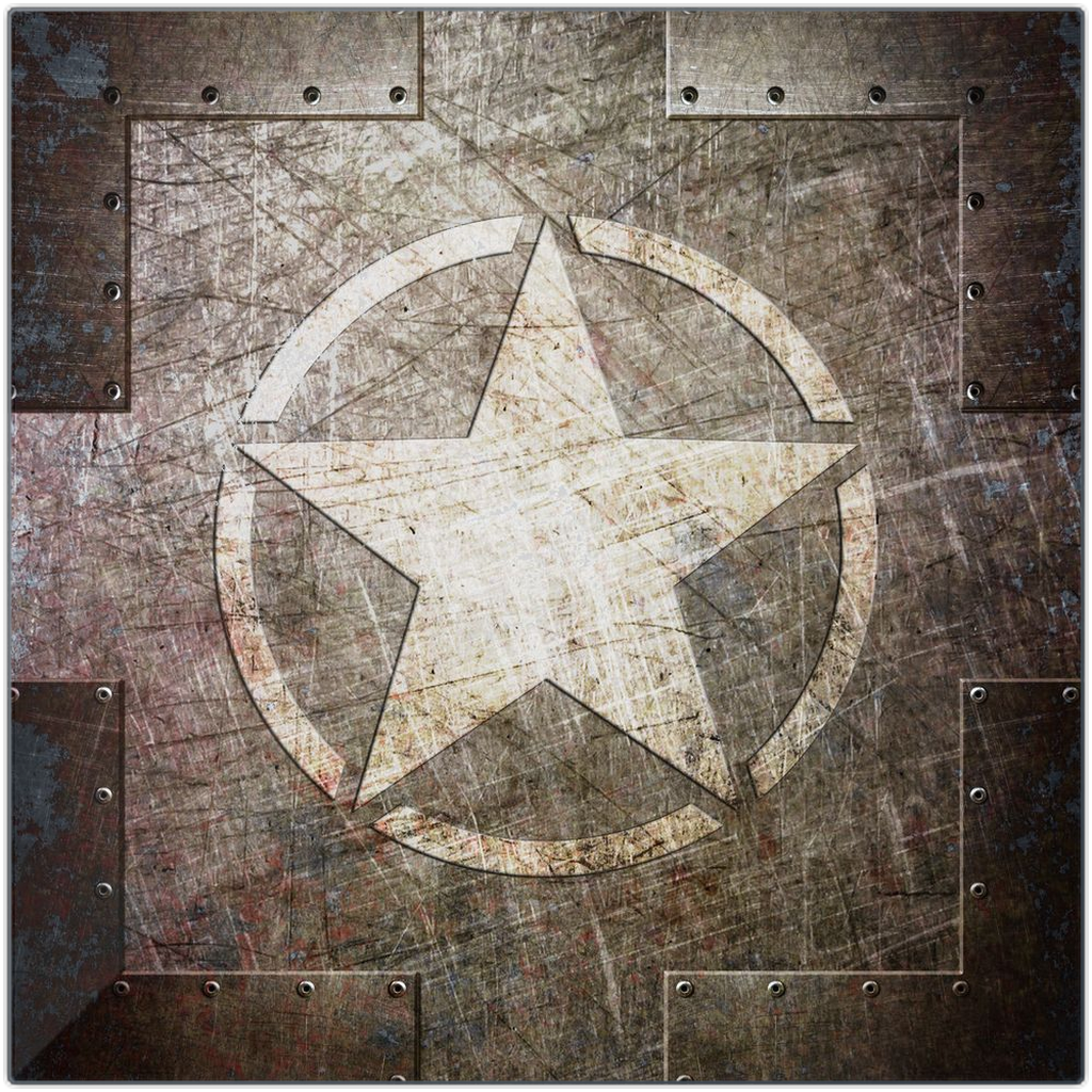 Army Themed Gifts - Army Star on Steel Printed on Eco-Friendly Recycled Aluminum