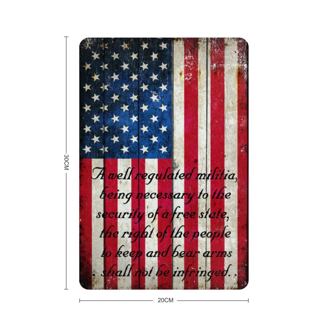 merican Flag with 2nd Amendment Vertical Print on Metal Sheet dimensions