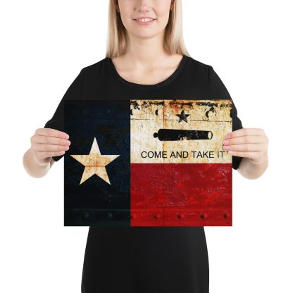 Come and Take it on Texas Flag Museum quality Print on Archival Paper 12by16