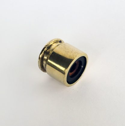 Guitar knob made with recycled 50 caliber casing side view