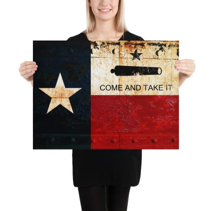 Come and Take it on Texas Flag Museum quality Print on Archival Paper 18by24
