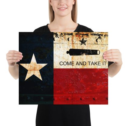 Come and Take it on Texas Flag Museum quality Print on Archival Paper 16by20