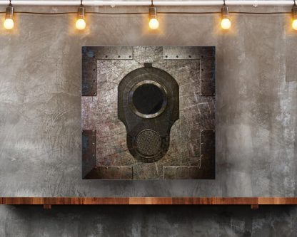 M1911 Colt pistol puzzle on steel printed on eco friendly recycled aluminum hung on wall