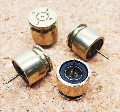 Push pins made with recycled 50 BMG caliber casing set of 4