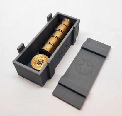 set of 12 gauge shotgun shell fridge magnets inside miniature ammo gift box