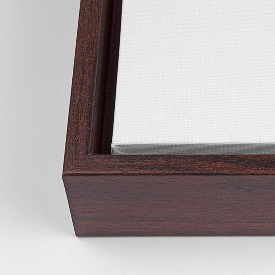 close up of our walnut frame decor