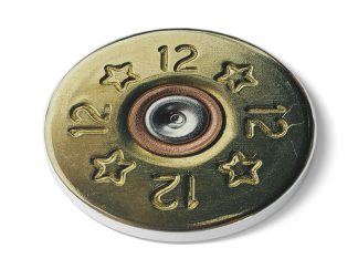 12 gauge case head ceramic coaster side view